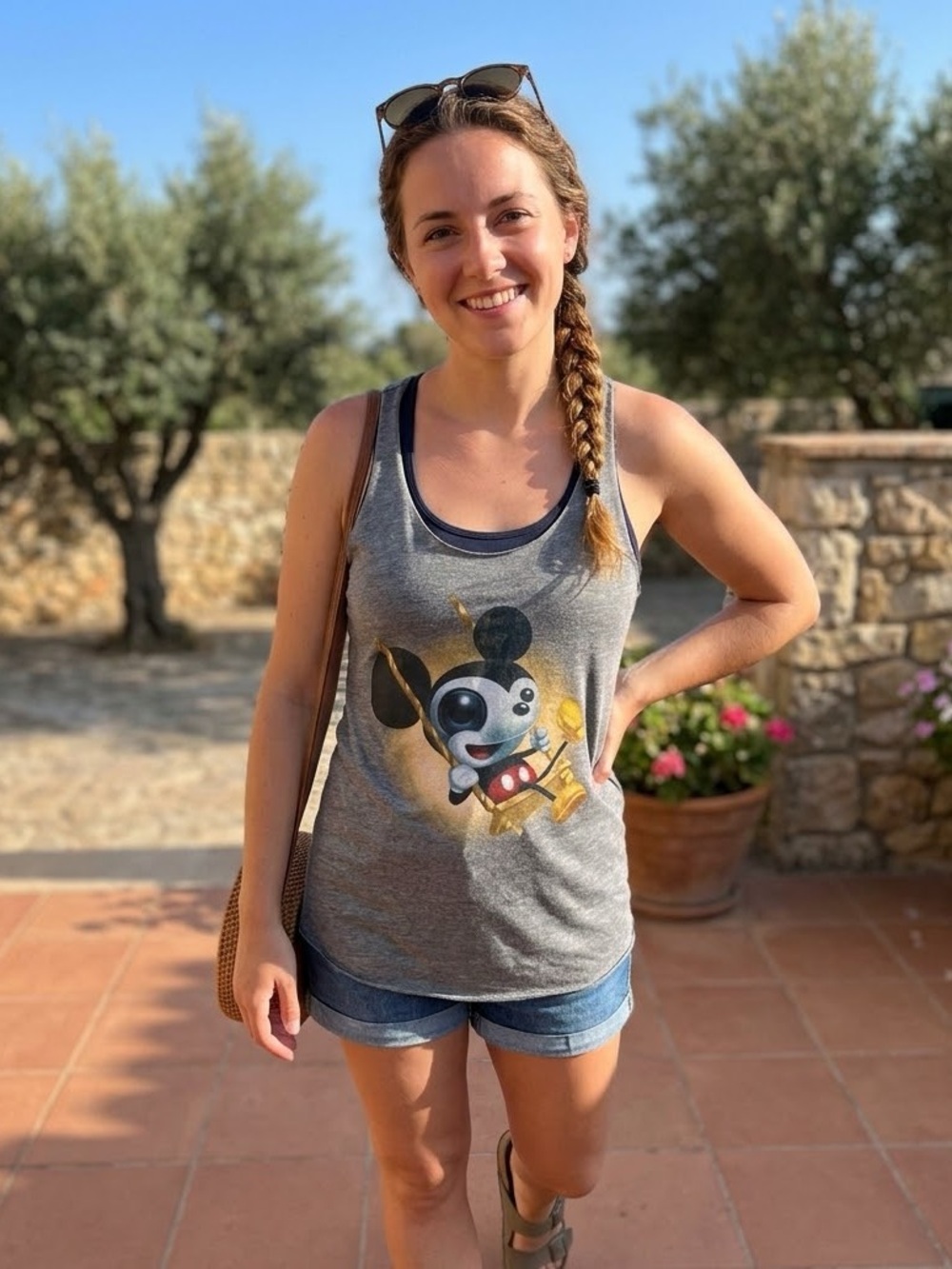 Rare Disney WonderGround Gallery Mickey Mouse Tank Top Sz M